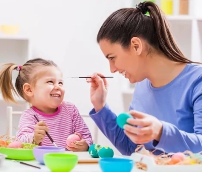 Teacher and Child Painting